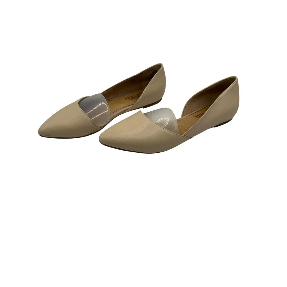 Michael‎ Shannon Alyssa Flats Women 9 Beige d'Orsay Pointed Toe Leather Preppy
